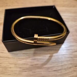 Source Unknown Gold Nail-Inspired Bracelet